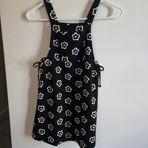 Floral Black and White Kids Casual Dress